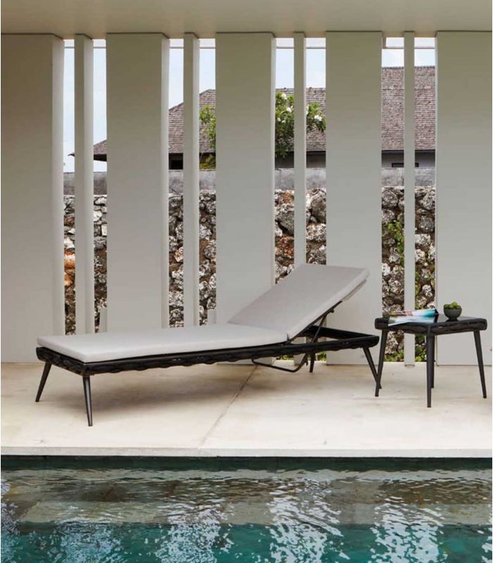 Tumbona de terraza y jardín en aluminio y fibra sintética Colección SERPENT