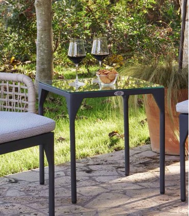 Mesa de rincón para jardín en aluminio RIBS