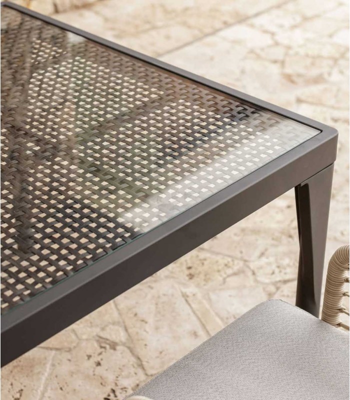 Mesa de comedor para jardín en aluminio RIBS