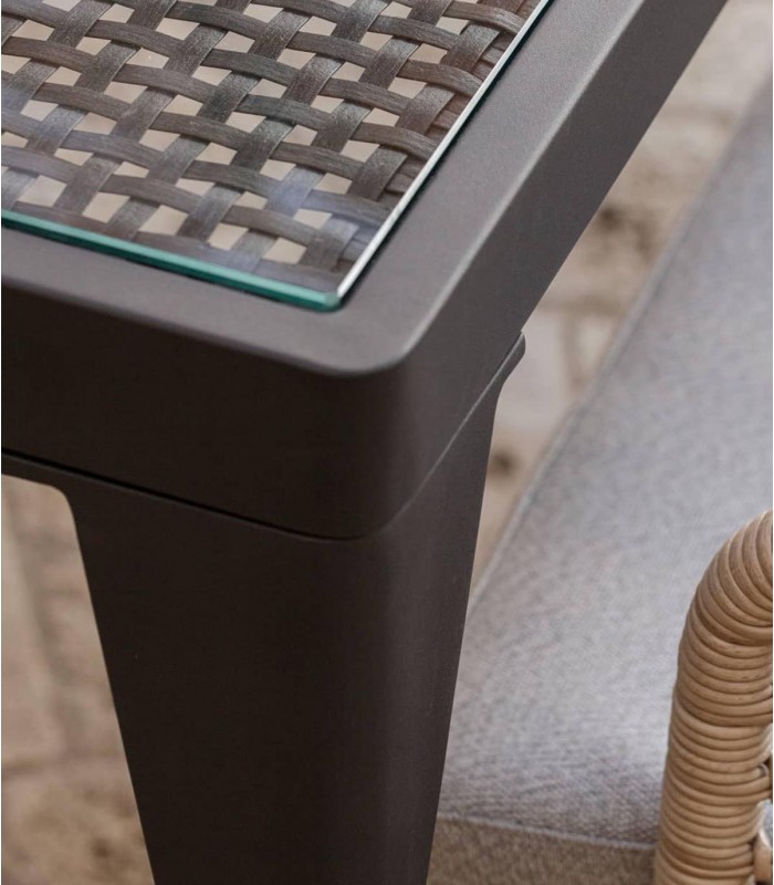 Mesa de comedor para jardín en aluminio RIBS