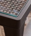 Mesa Alta cuadrada para jardín en aluminio RIBS