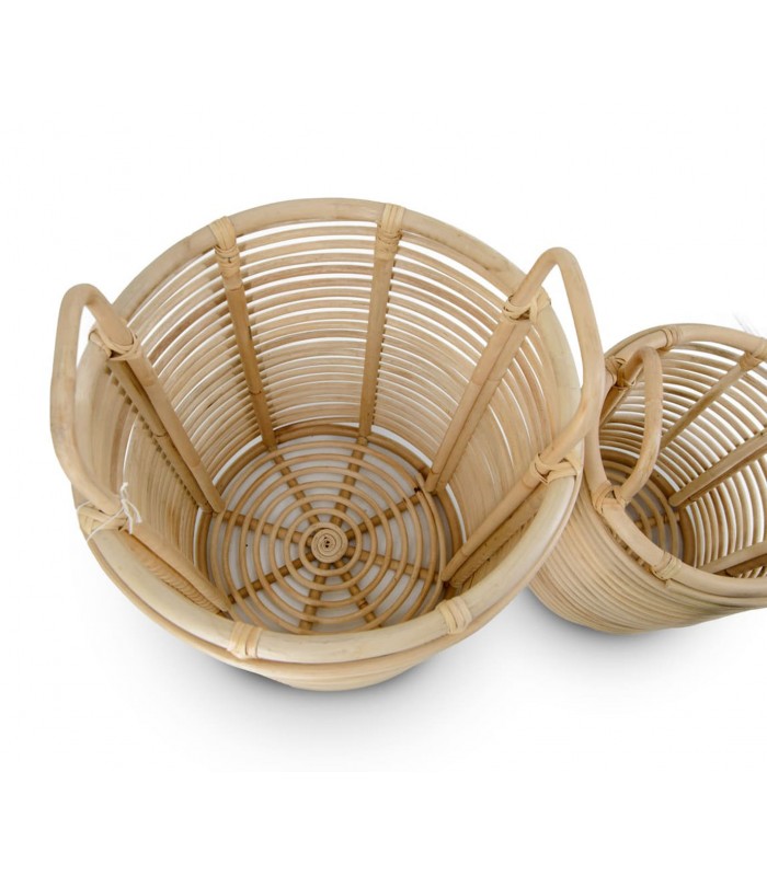 Set de 2 cestas de ratán natural MEROE