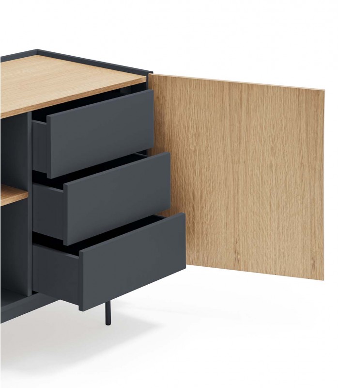 Aparador moderno en madera OTTO Antracita