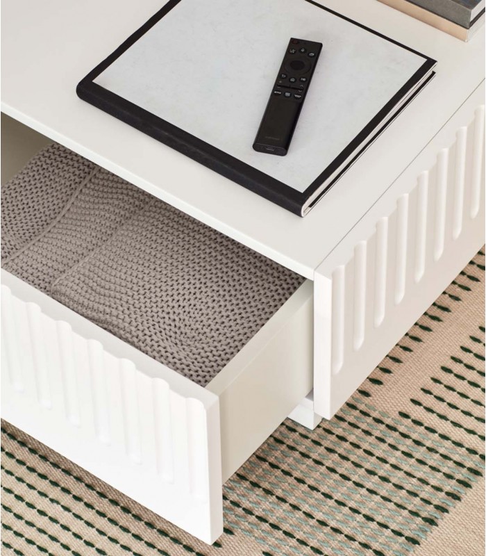 Mesa de centro de madera DORIC Blanca