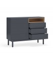 Cajonera de dormitorio estilo moderno CORVO Antracita