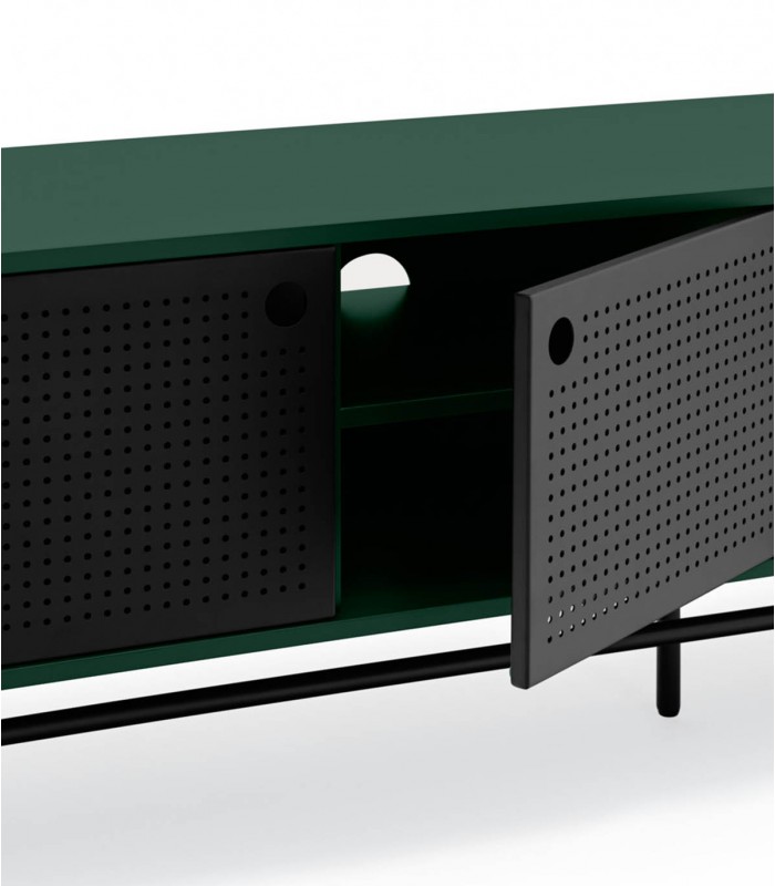 Mueble TV moderno en madera PUNTO Verde Oscuro