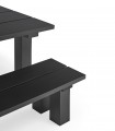 Banco de madera para comedores BANDA Negro
