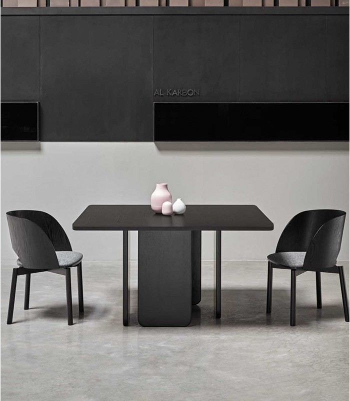 Mesa cuadrada de salón comedor ARQ Negra