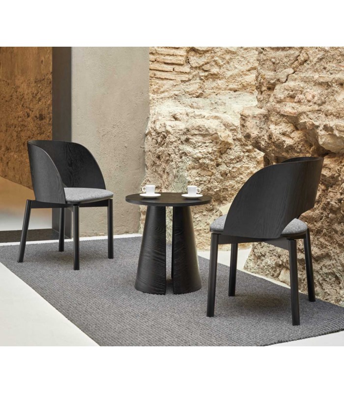Set de 2 Sillas de madera modernas DAM Negro