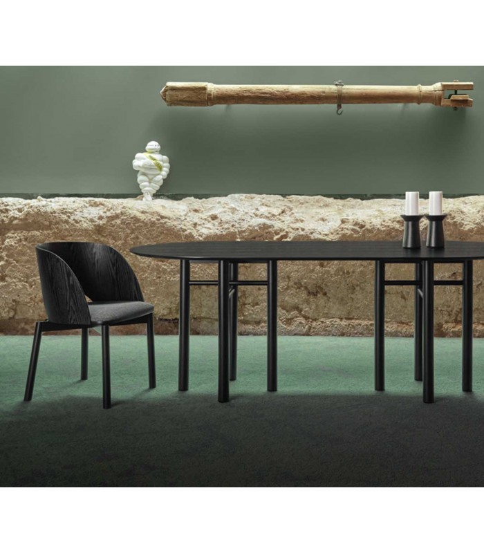Set de 2 Sillas de madera modernas DAM Negro