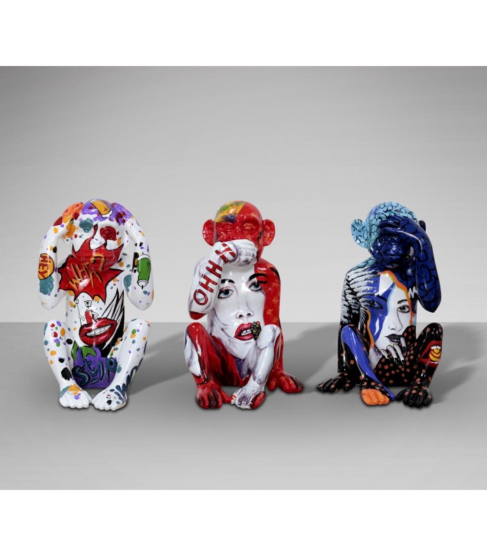 Set de 3 figuras MONOS SABIOS. Ver... oír y callar