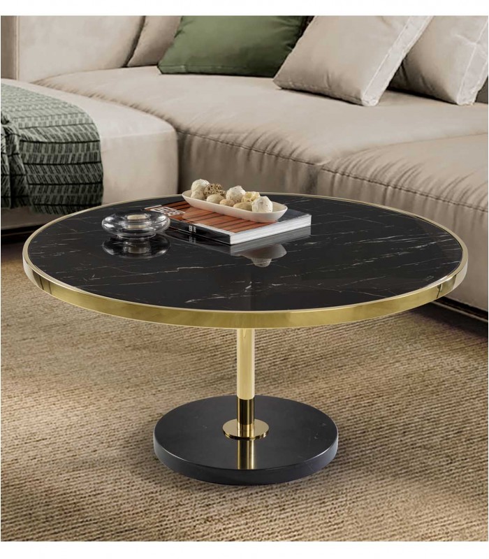 Mesa de centro en Acero y Mármol DEKALA Negro