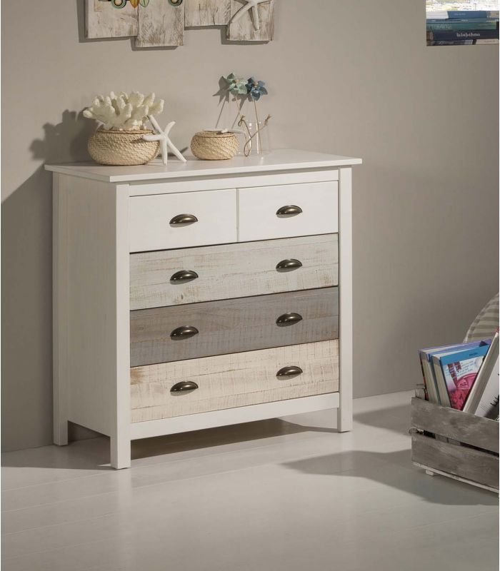 Cómoda en madera de pino Colección ROMANTICA