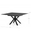Mesa extensible cuadrada en piedra y metal ARLENE Antracita