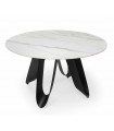 Mesa Redonda de metal y piedra AILA Blanca