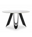 Mesa Redonda de metal y piedra AILA Blanca