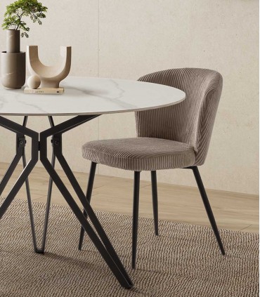 Packs de 4 Sillas tapizadas MEGAN Beige