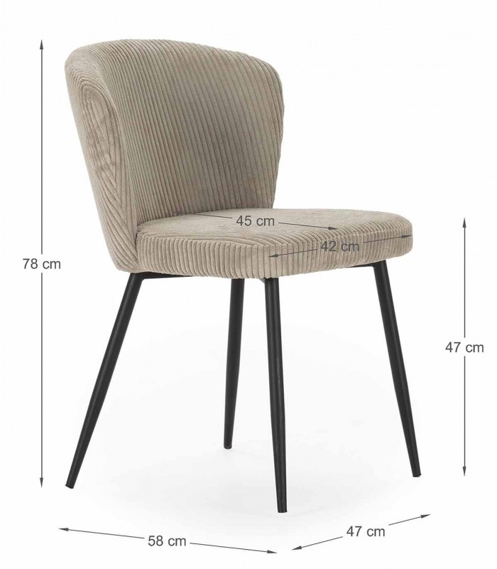 Conjunto de 4 Sillas tapizadas MEGAN Beige