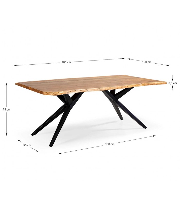Mesa Comedor con tapa en madera de Acacia MUDRI