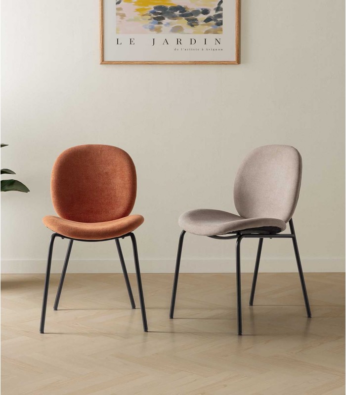 Pack de 2 Sillas tapizadas CORI Beige