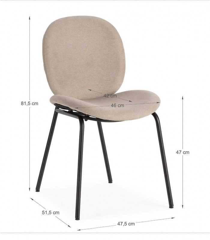 Pack de 2 Sillas tapizadas CORI Beige