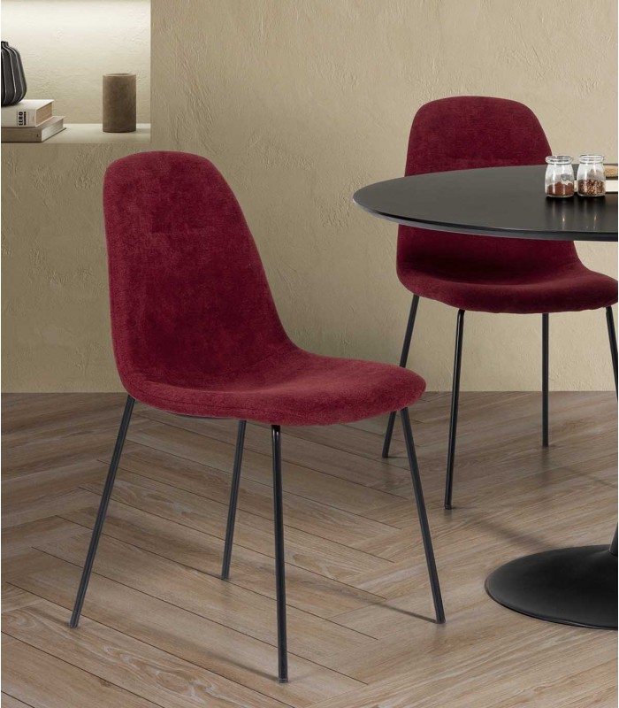 Pack de 4 Sillas tapizadas RENNE Roja