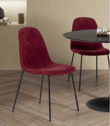 Pack de 4 Sillas tapizadas RENNE Roja