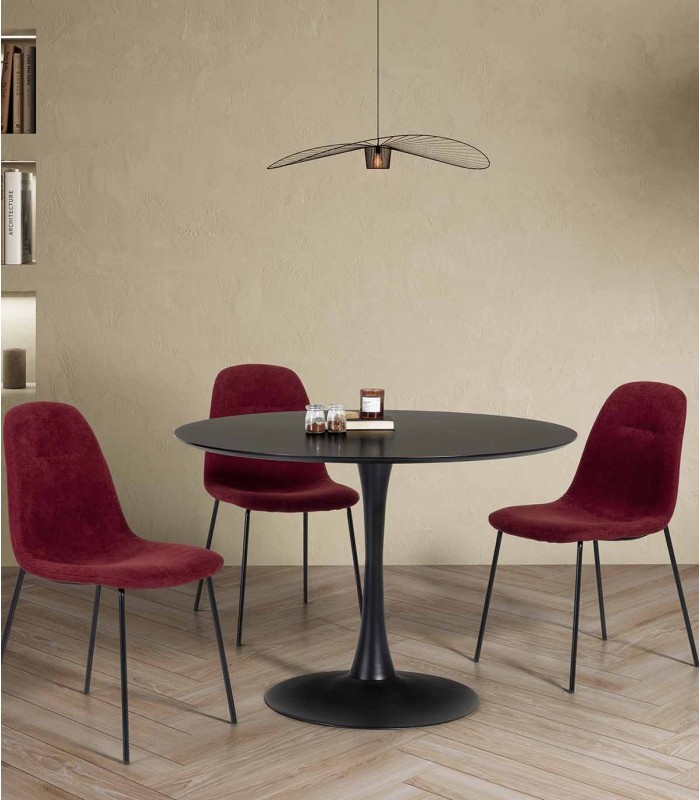 Set de 4 Sillas tapizadas RENNE Roja