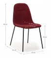 Set de 4 Sillas tapizadas RENNE Roja