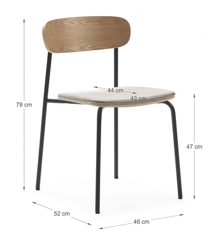 Conjunto de 2 Sillas de cocina ADRIANA Taupe