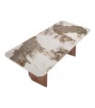 Mesa de comedor en madera y porcelánico SERNA
