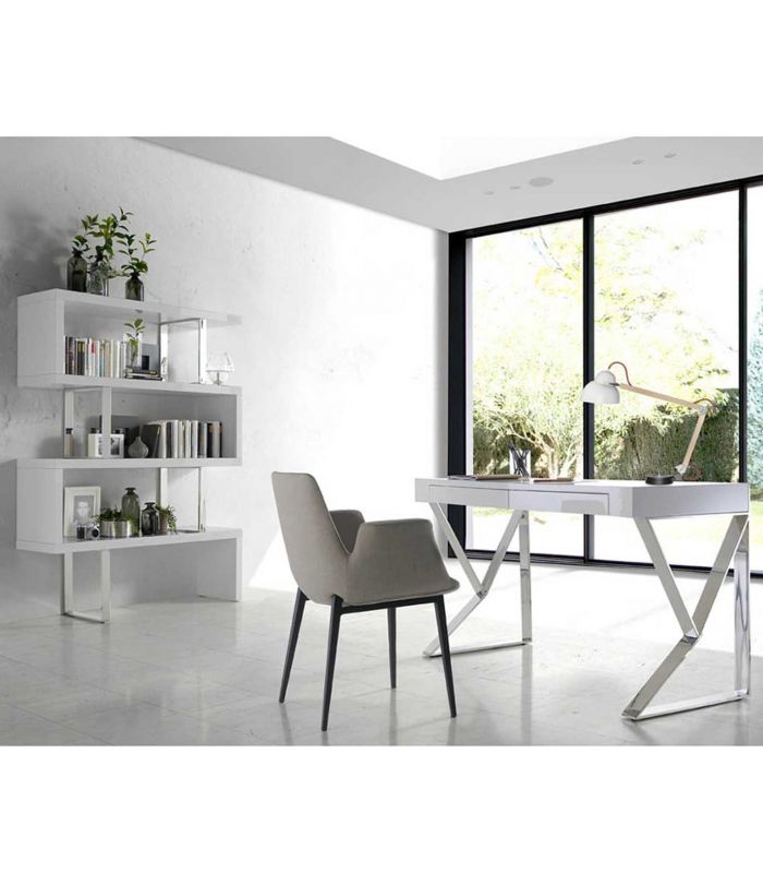 Estantería de Acero y Madera SANDALO Blanco