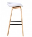 Set de 4 Taburetes altos de madera AWAK Blanco