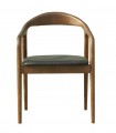 Pack de 2 Sillones de madera tapizados BALCANES Nogal