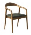 Pack de 2 Sillones de madera tapizados BALCANES Nogal