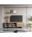 Mueble de televisión en madera ELISIA roble/negro