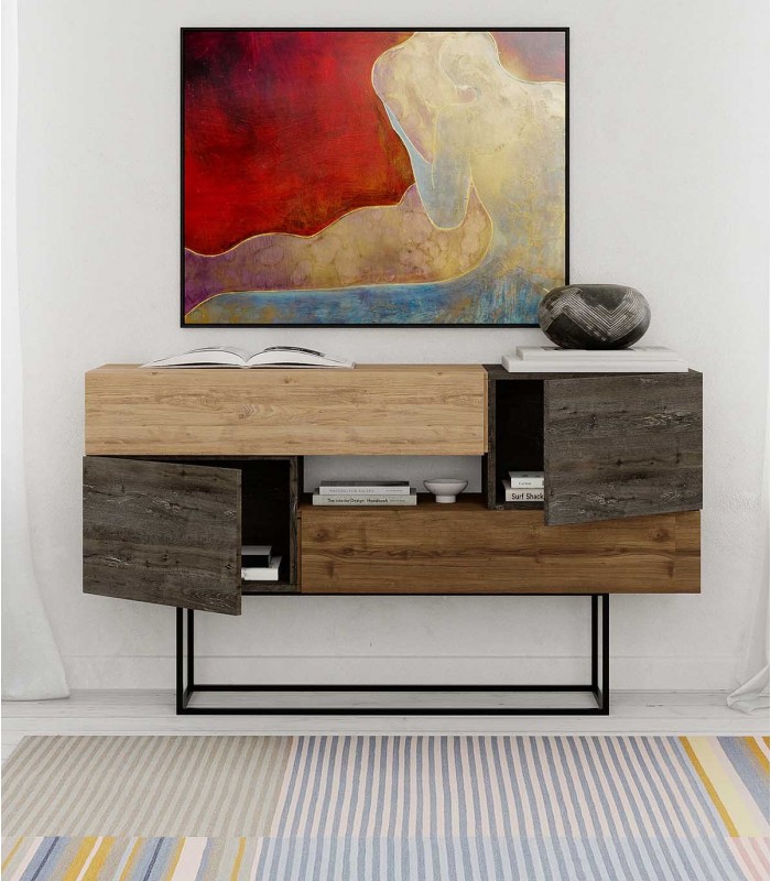 Mueble Aparador de madera y metal MARTE