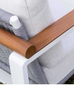 Sofá de 2 plazas en aluminio y madera de teca CORINTO