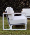 Sofá de 2 plazas en aluminio y madera de teca CORINTO