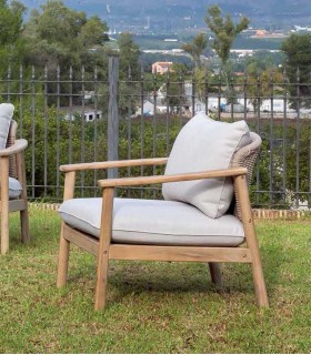 Sillón de jardín en madera natural de acacia FOREST