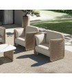 Sillón de exterior en aluminio y mimbre GALATINA