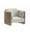 Sillón de exterior en aluminio y mimbre GALATINA