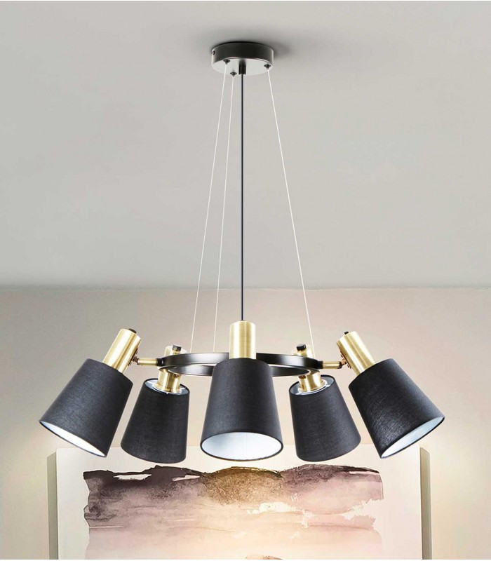 Lámpara con tulipas GISELA 5 Luces