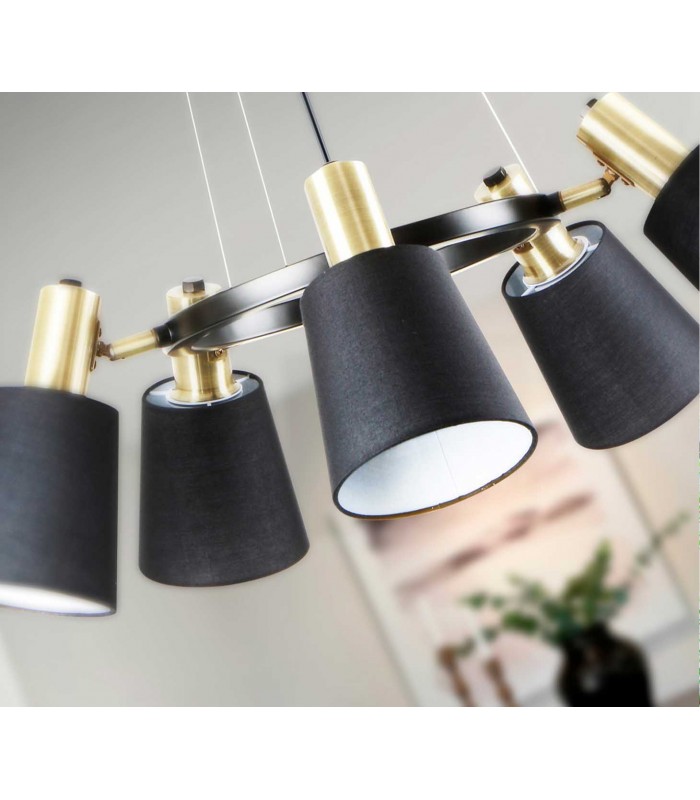 Lámpara con tulipas GISELA 5 Luces