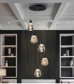 Lámpara redonda con tulipas de cristal CARISA 5 Luces