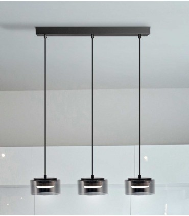 Lámpara LED Lineal moderna OLAIA 3L Smoke