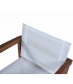 Sillón con brazos en teca y textilene blanco CANDON