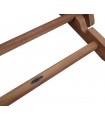 Tumbona plegable en madera de teca y textilene blanco CANDON