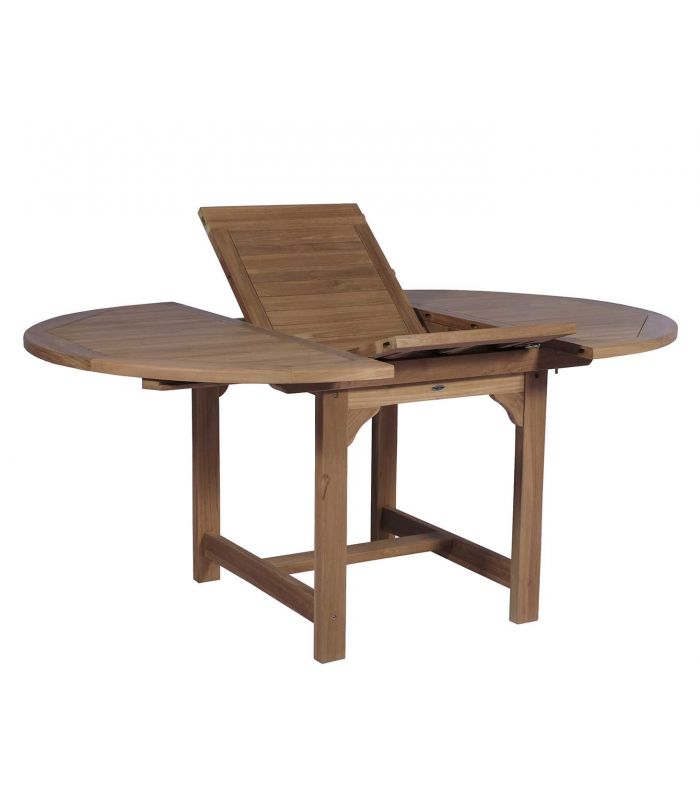 Mesa redonda extensible en teca natural NAGA