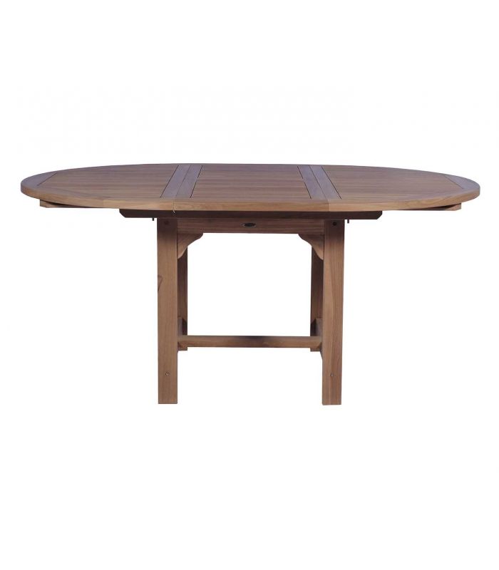 Mesa redonda extensible en teca natural NAGA